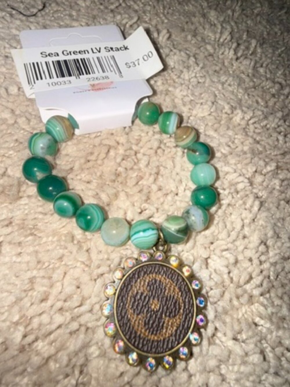 NWT Junk & The Gypsy Upcycled LV Crystal Embellished Charm Bracelet